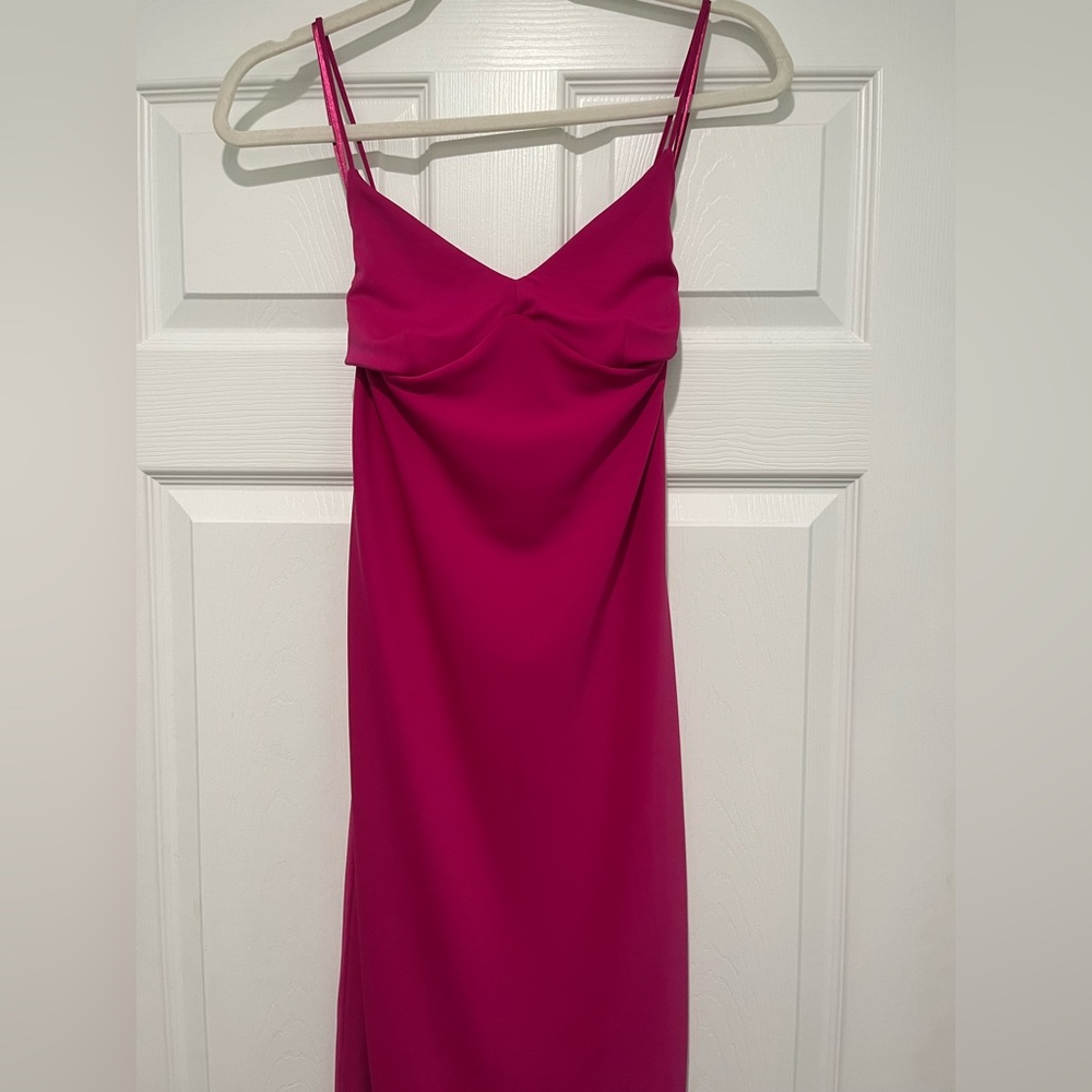 NWOT Banana Republic Hot Pink Cocktail Midi Dress Size XS - Picture 3 of 5